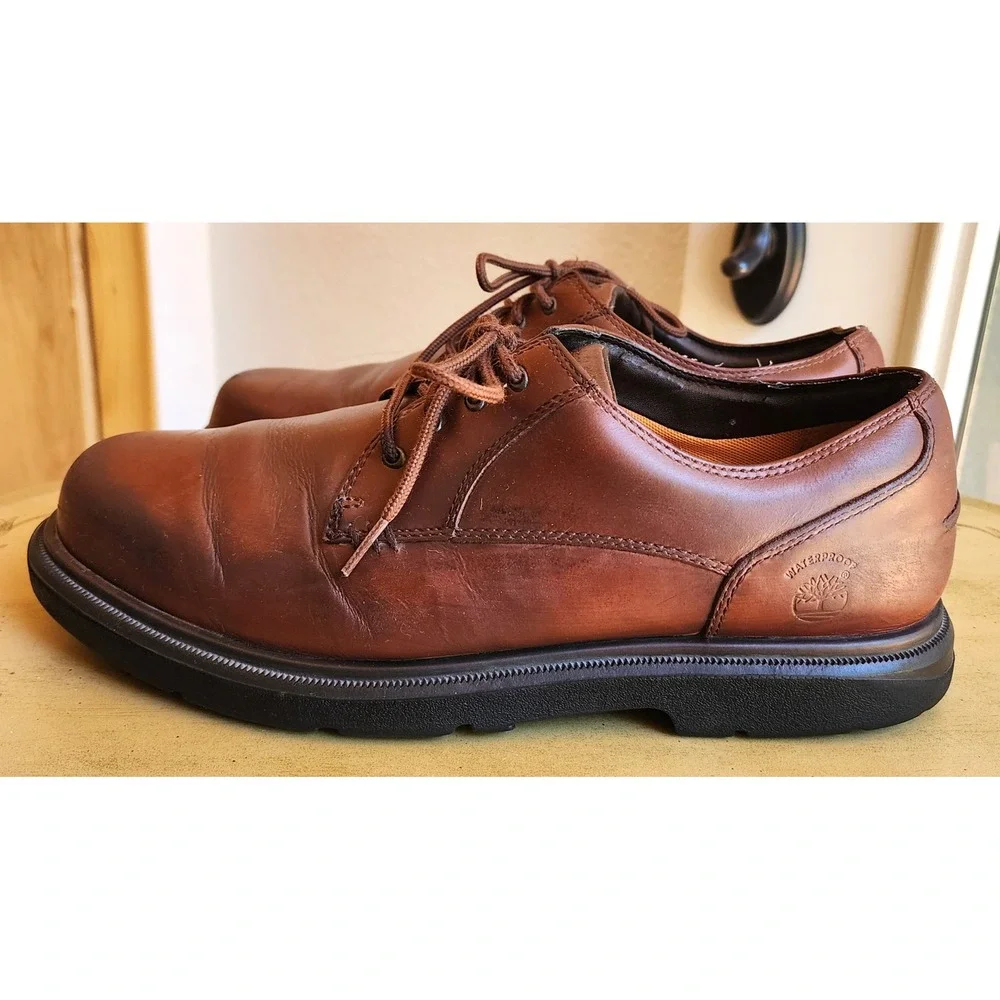 Timberland Oxford US 11 Brown Leather Waterproof Lace Up Classic Shoe‎ Low Boots